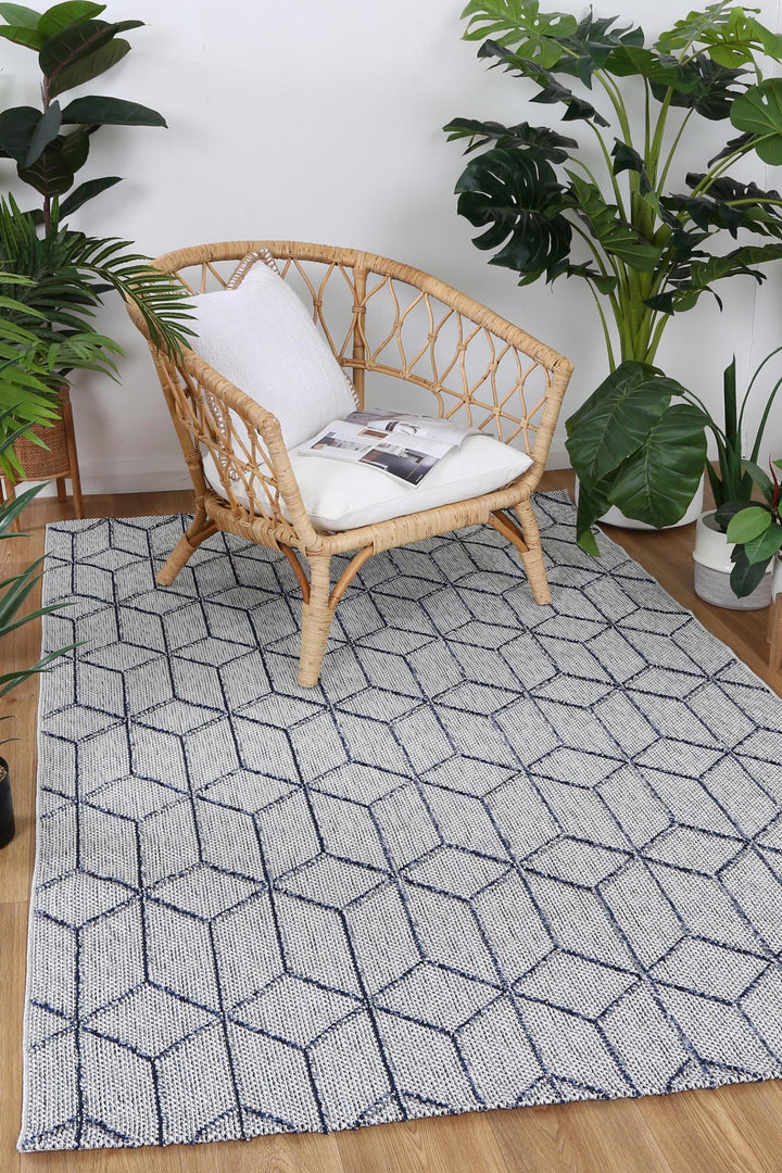 Vanuatu Greenslade Charcoal Geometric Flatweave Rug - 03