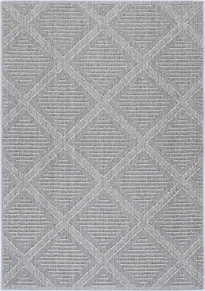 Vanuatu Vouza Grey Geometric Flatweave Rug - 05