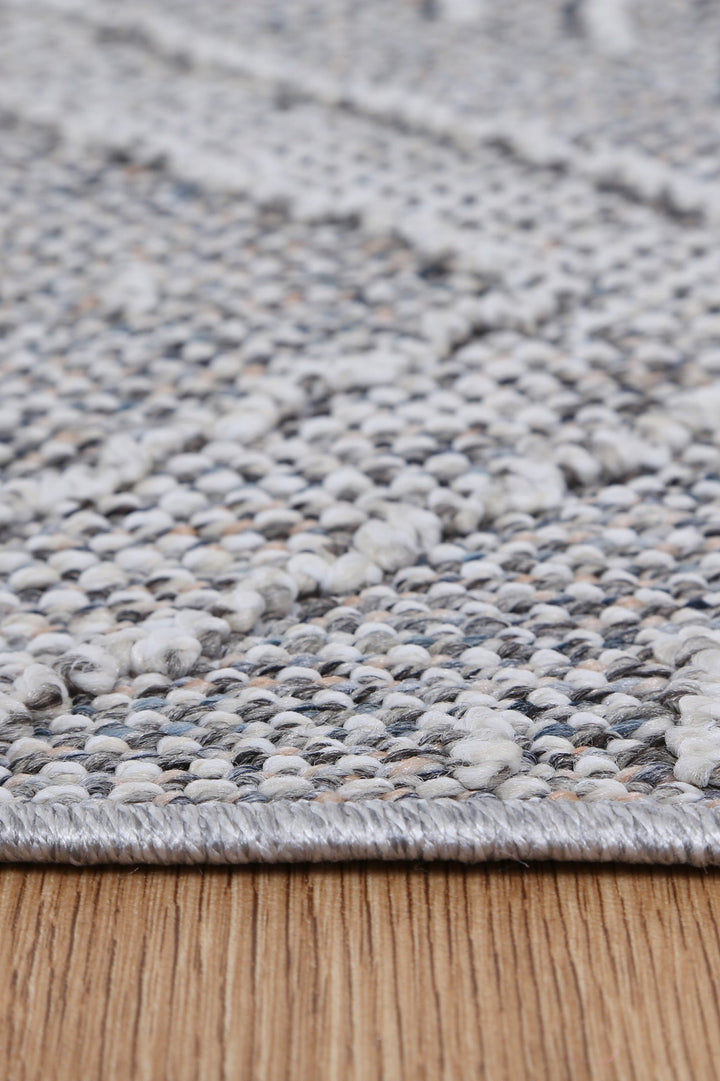 Vanuatu Vouza Grey Geometric Flatweave Rug - 05