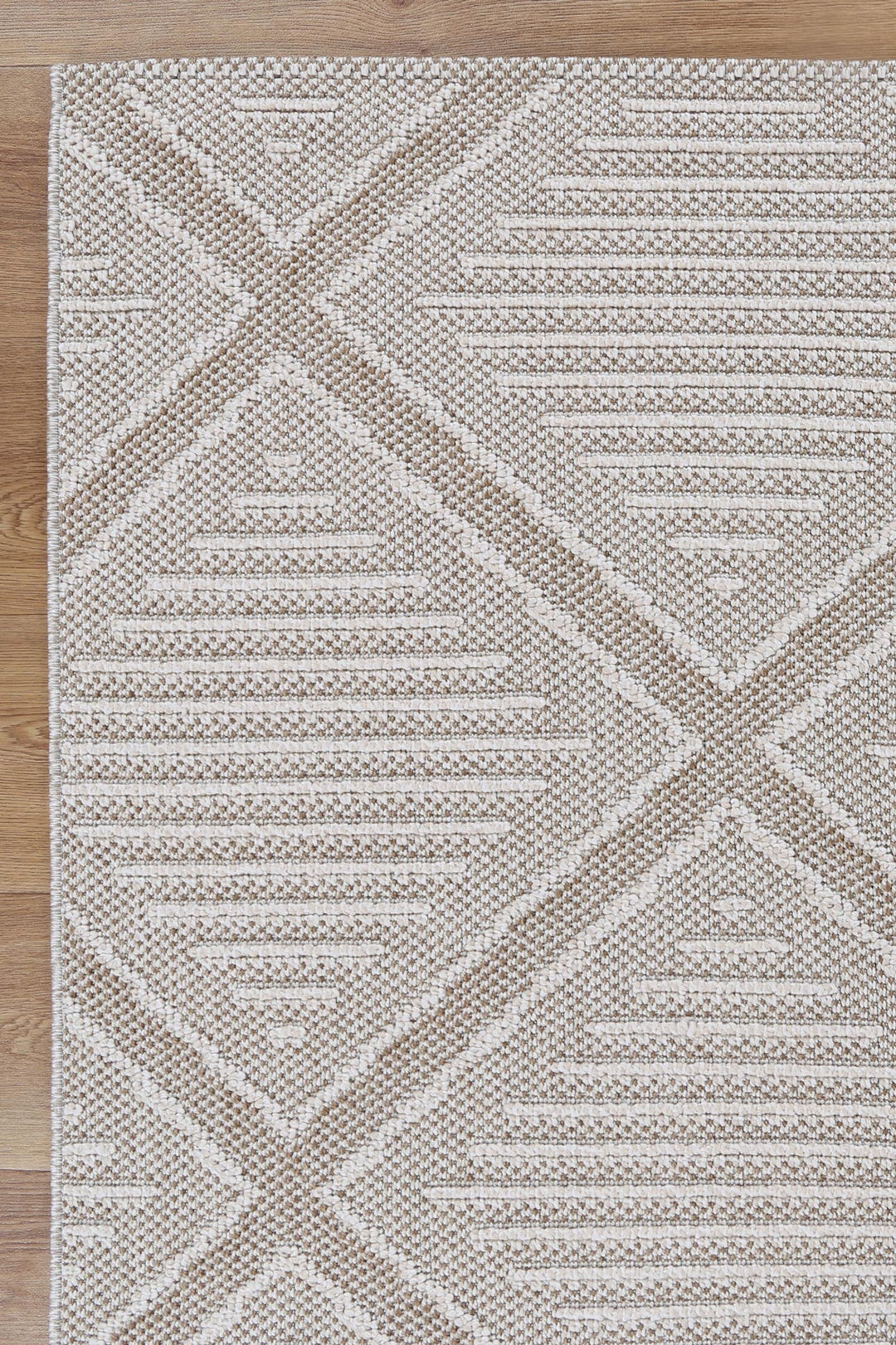 Vanuatu Kenilorea Beige Geometric Flatweave Rug - 06