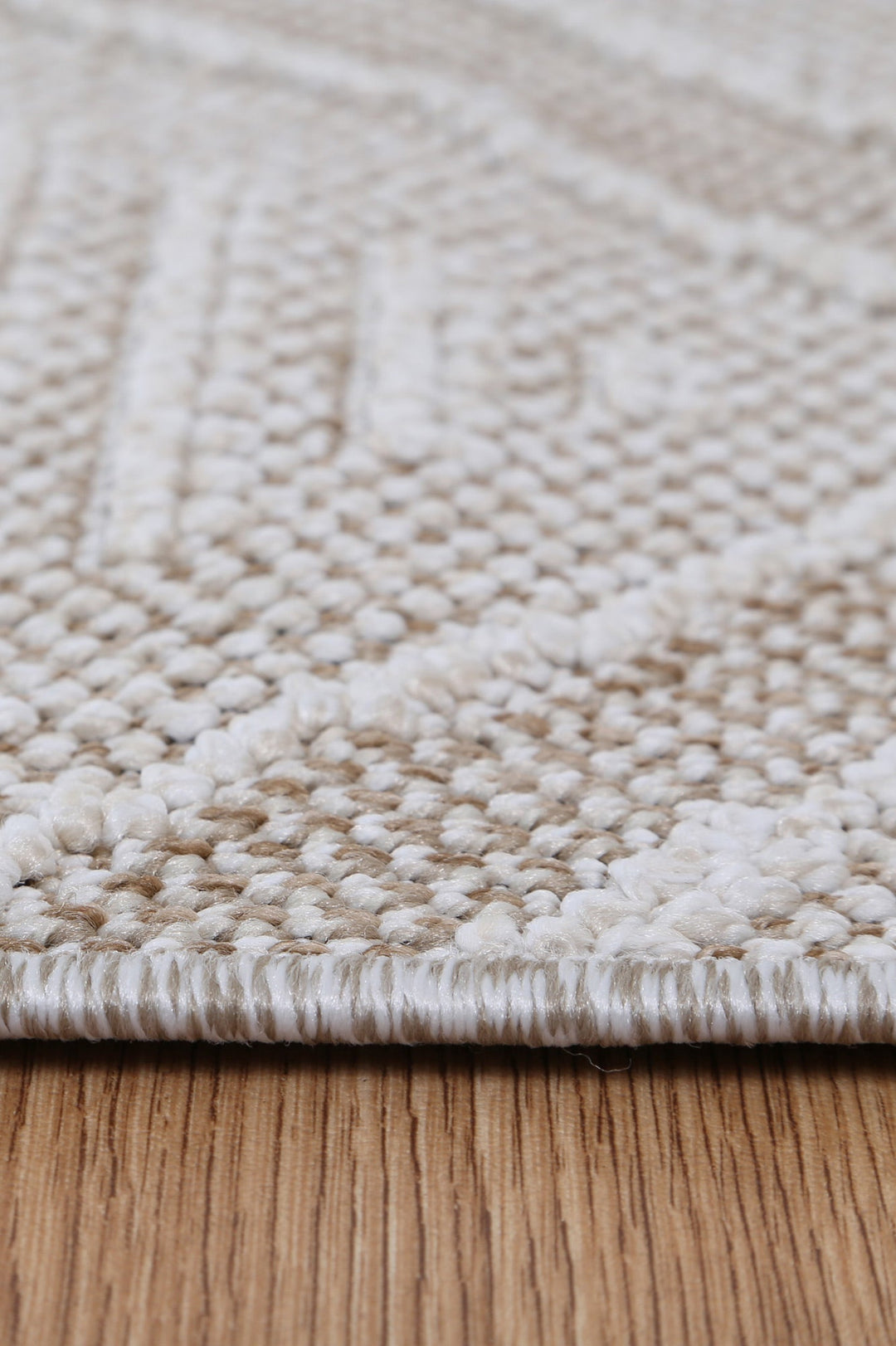 Vanuatu Kenilorea Beige Geometric Flatweave Rug - 06