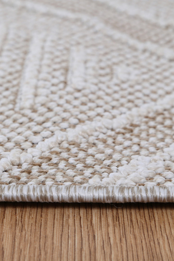 Vanuatu Kenilorea Beige Geometric Flatweave Rug - 06