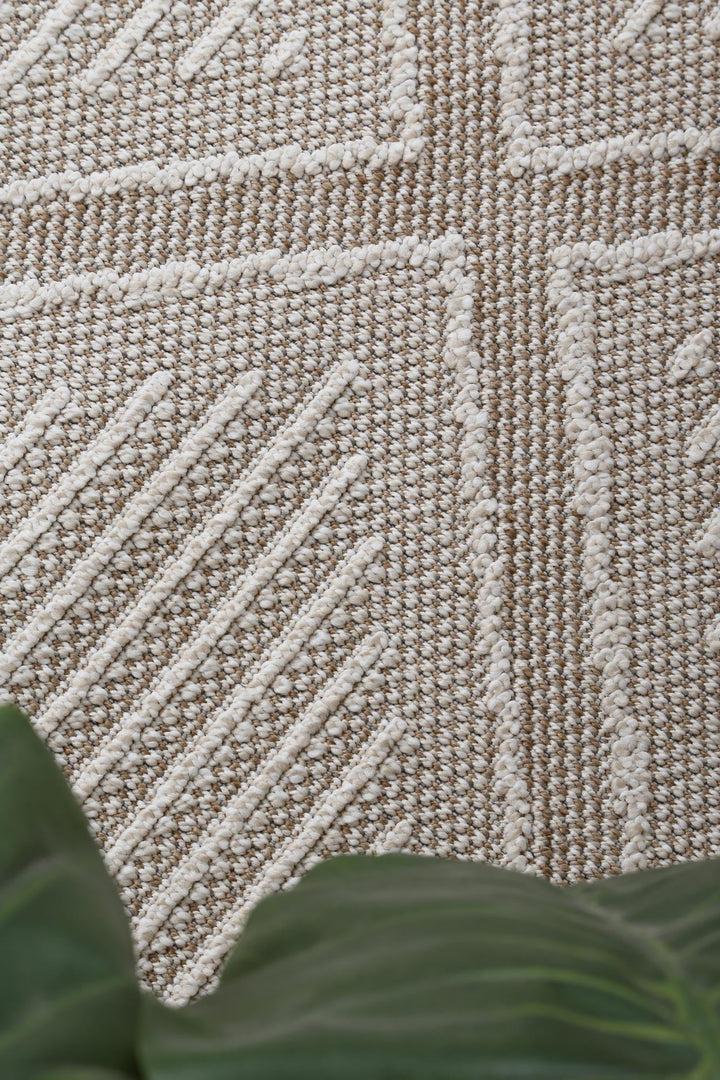 Vanuatu Kenilorea Beige Geometric Flatweave Rug - 06