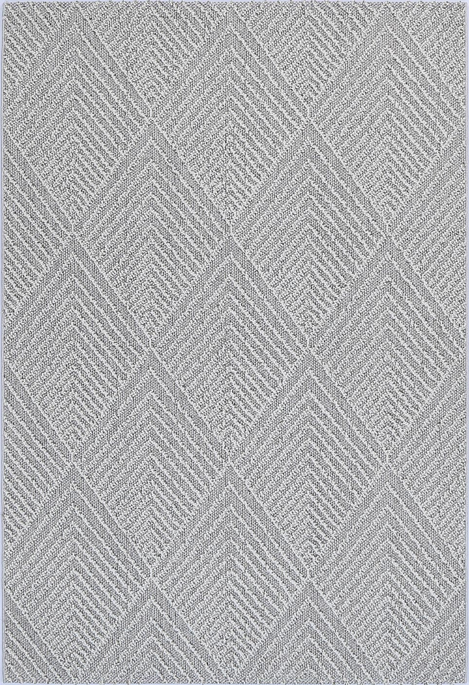 Vanuatu Kini Grey Geometric Flatweave Rug - 07