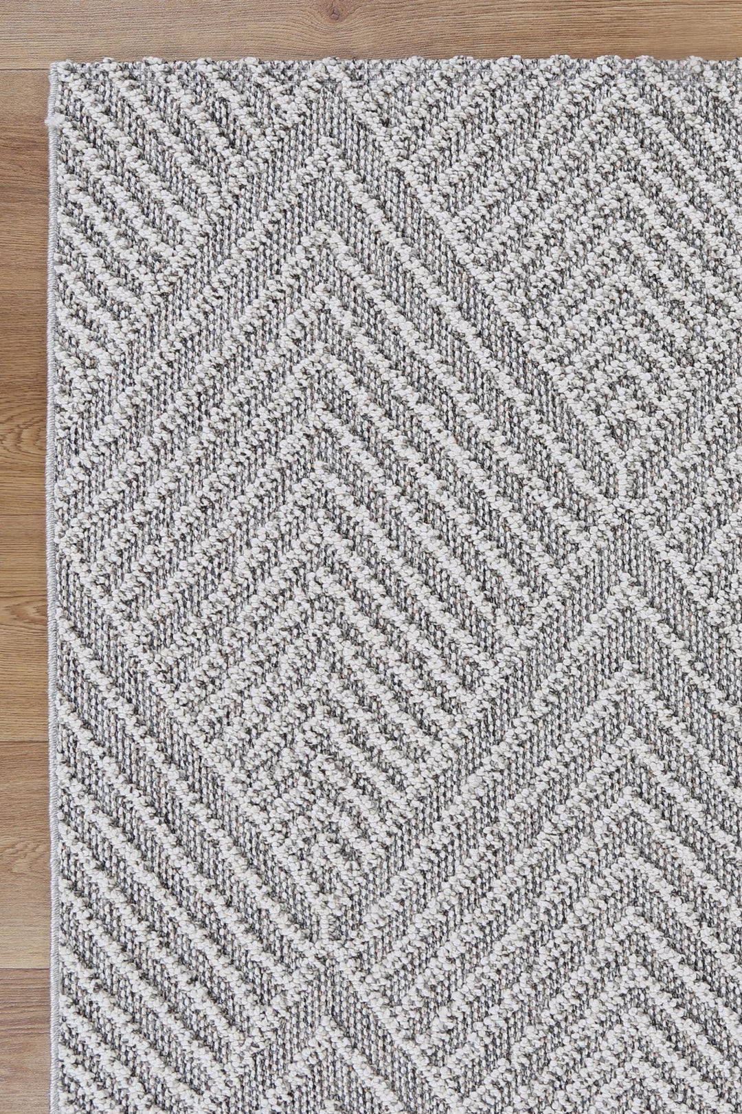 Vanuatu Kini Grey Geometric Flatweave Rug - 07