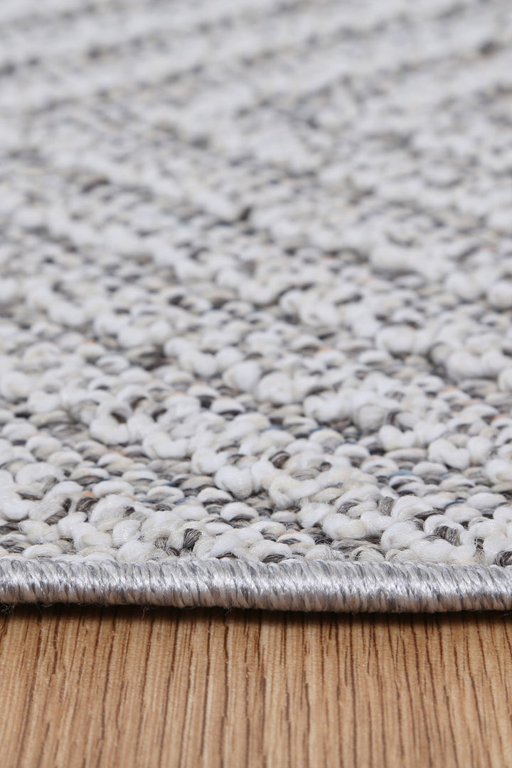 Vanuatu Kini Grey Geometric Flatweave Rug - 07