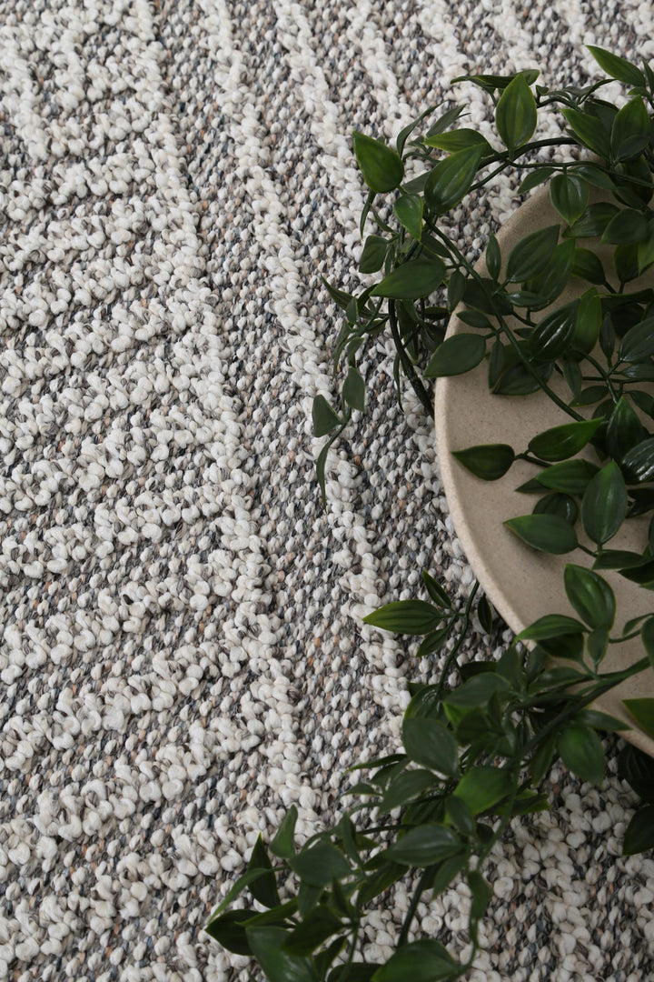Vanuatu Kini Grey Geometric Flatweave Rug - 07