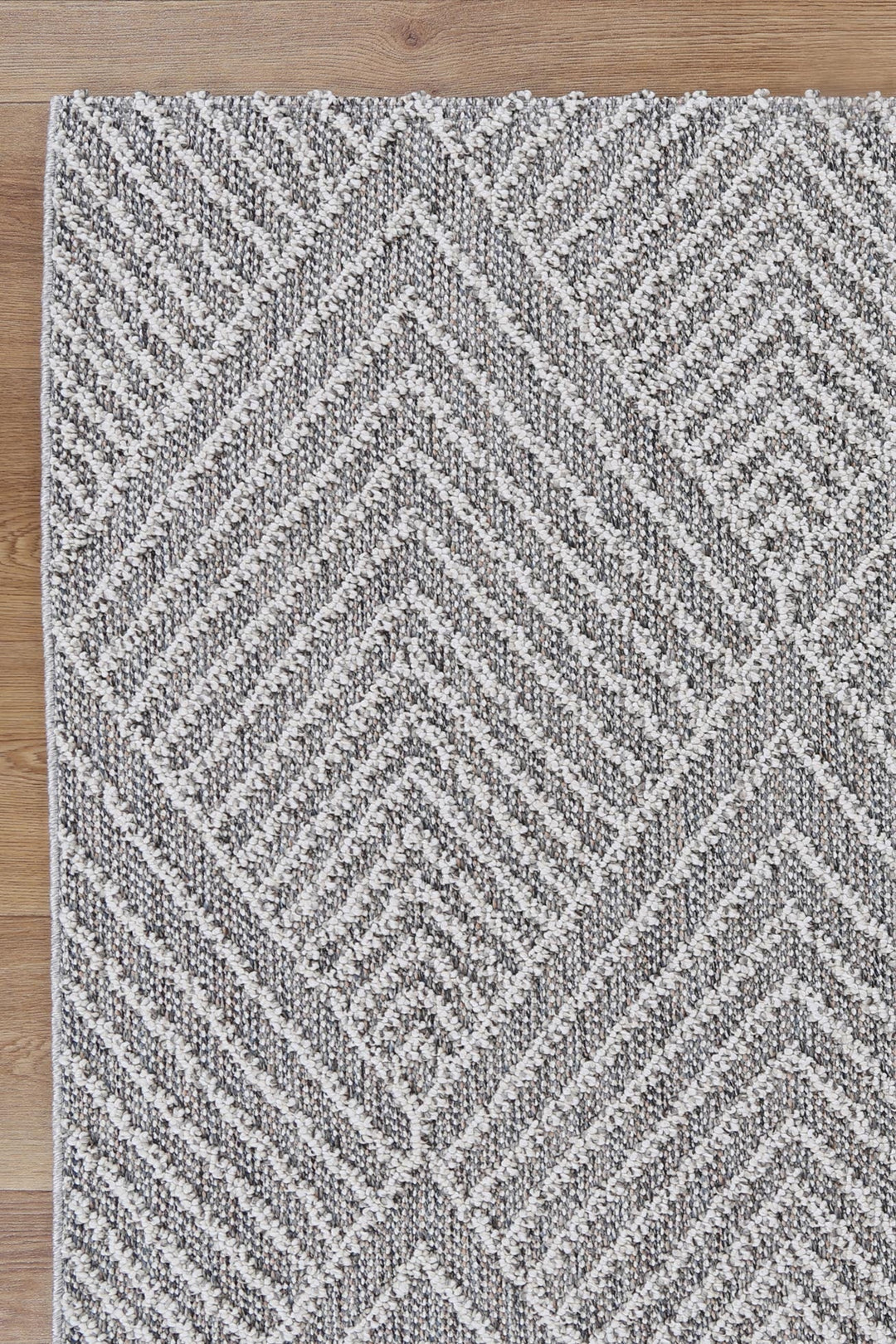 Vanuatu Menapi Ash Geometric Flatweave Rug - 08