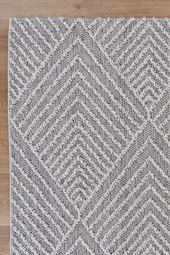 Vanuatu Menapi Ash Geometric Flatweave Rug - 08