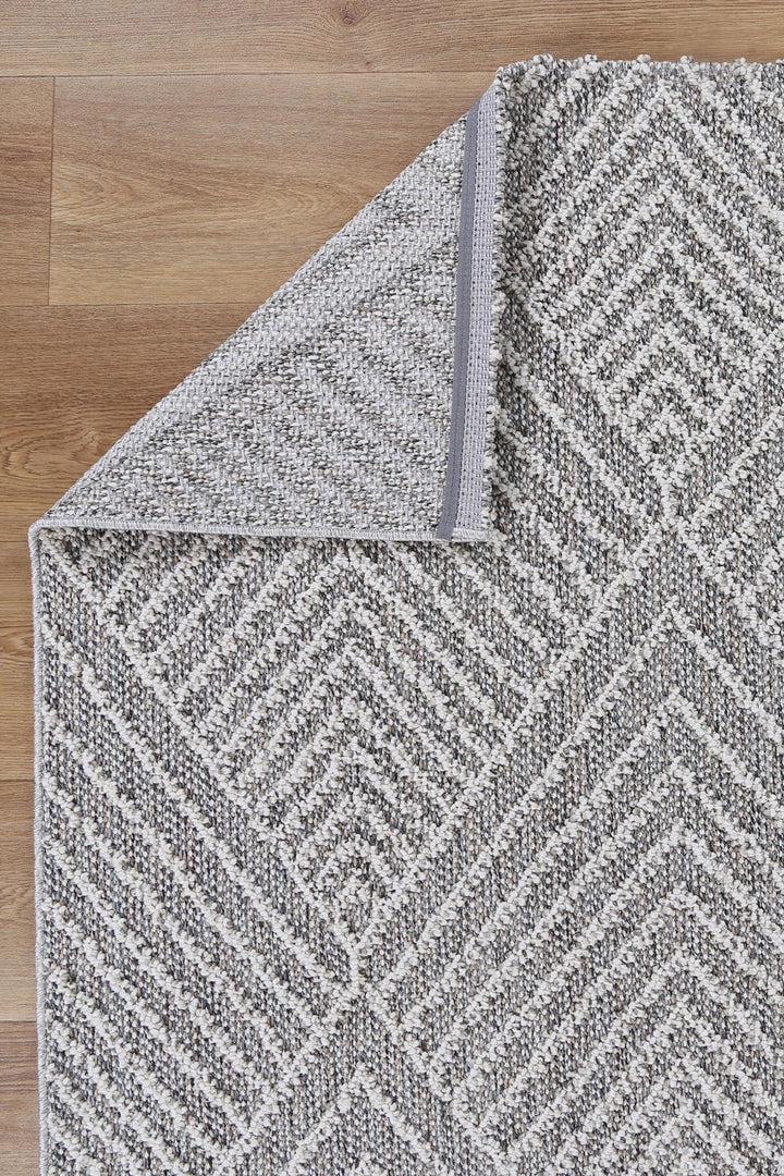 Vanuatu Menapi Ash Geometric Flatweave Rug - 08