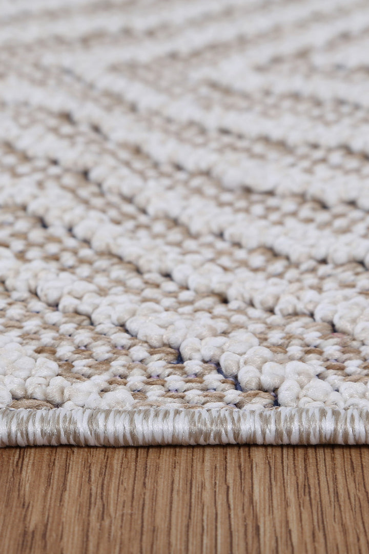 Vanuatu Onika Beige Geometric Flatweave Rug - 09