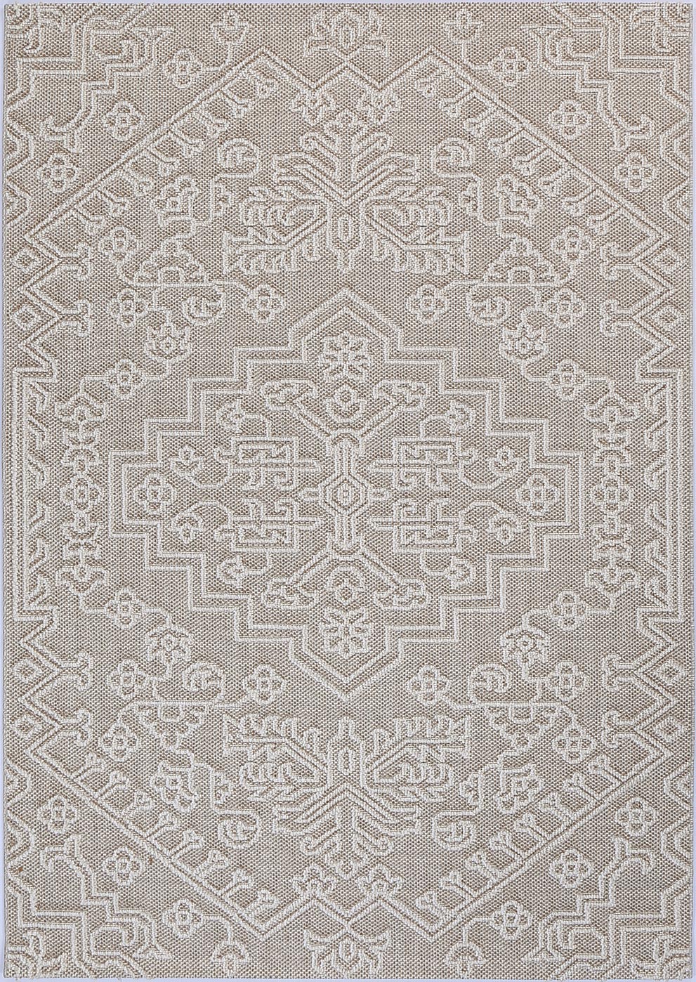 Vanuatu Waita Beige Tribal Flatweave Rug - 13