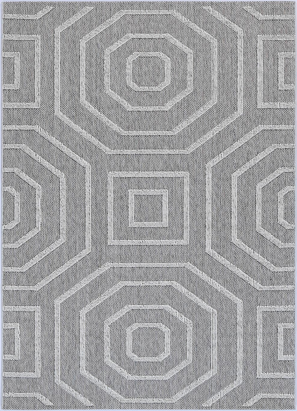 Vanuatu Devesi Grey Geometric Flatweave Rug - 17