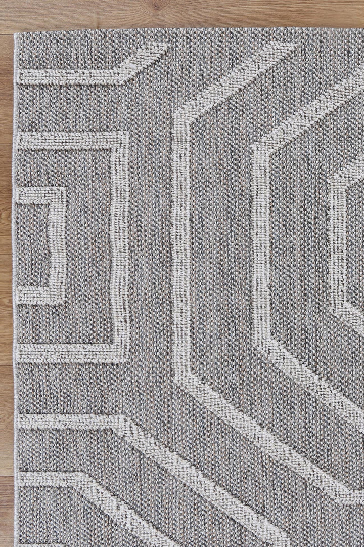 Vanuatu Devesi Grey Geometric Flatweave Rug - 17