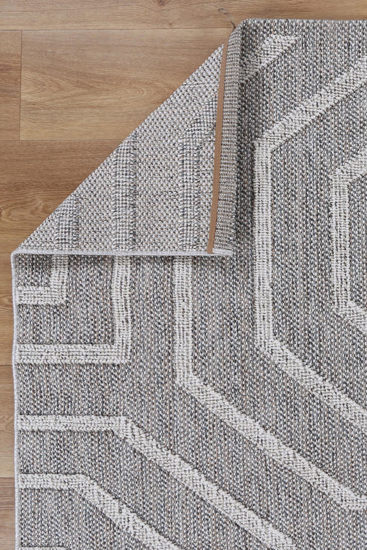 Vanuatu Devesi Grey Geometric Flatweave Rug - 17