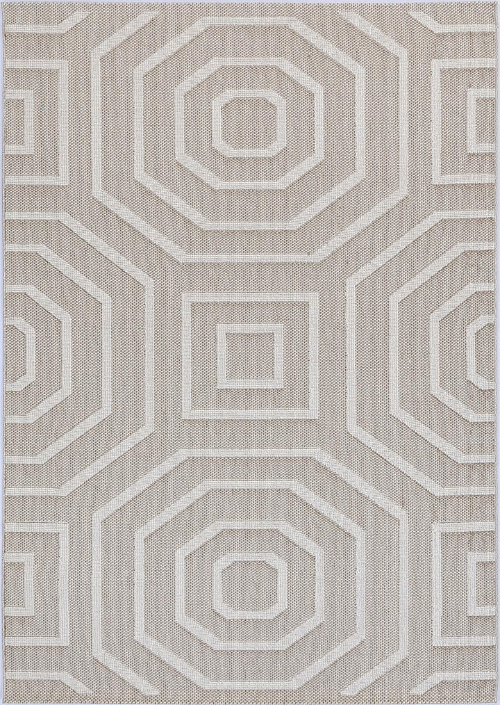Vanuatu Lui Beige Geometric Flatweave Rug - 19