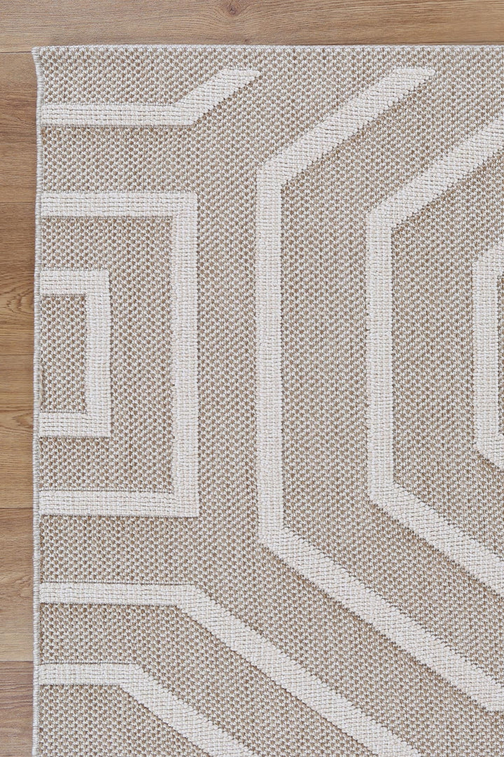 Vanuatu Lui Beige Geometric Flatweave Rug - 19