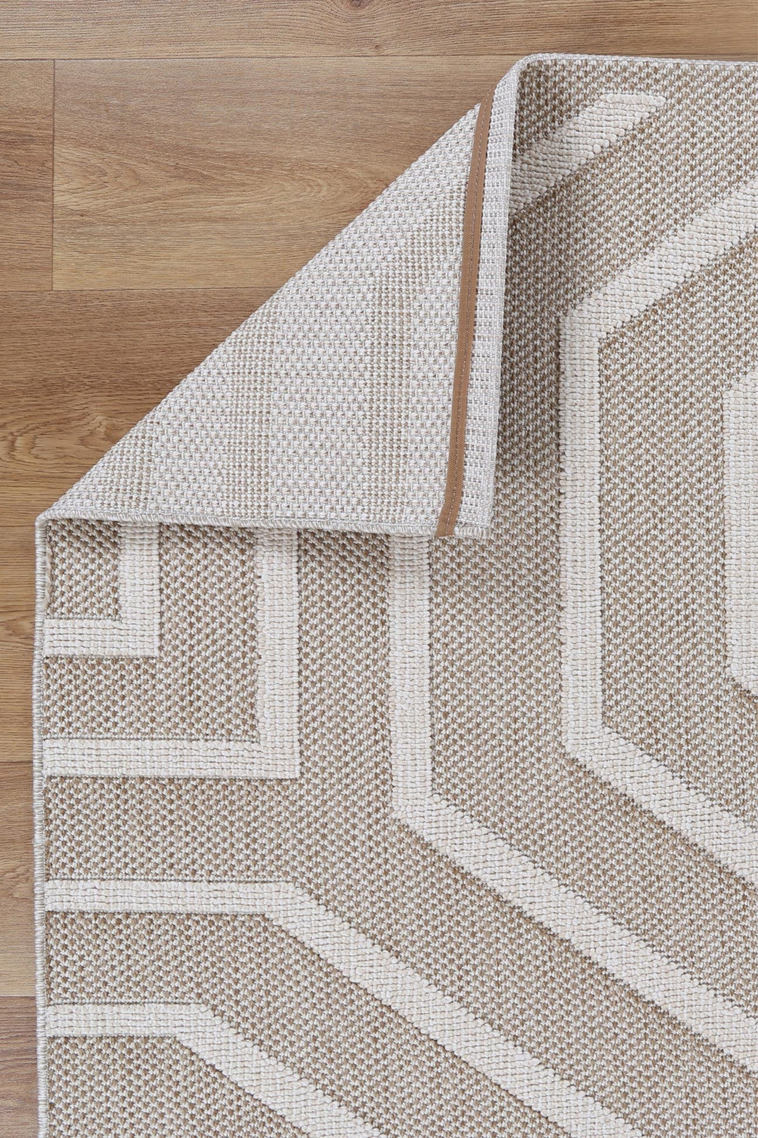 Vanuatu Lui Beige Geometric Flatweave Rug - 19