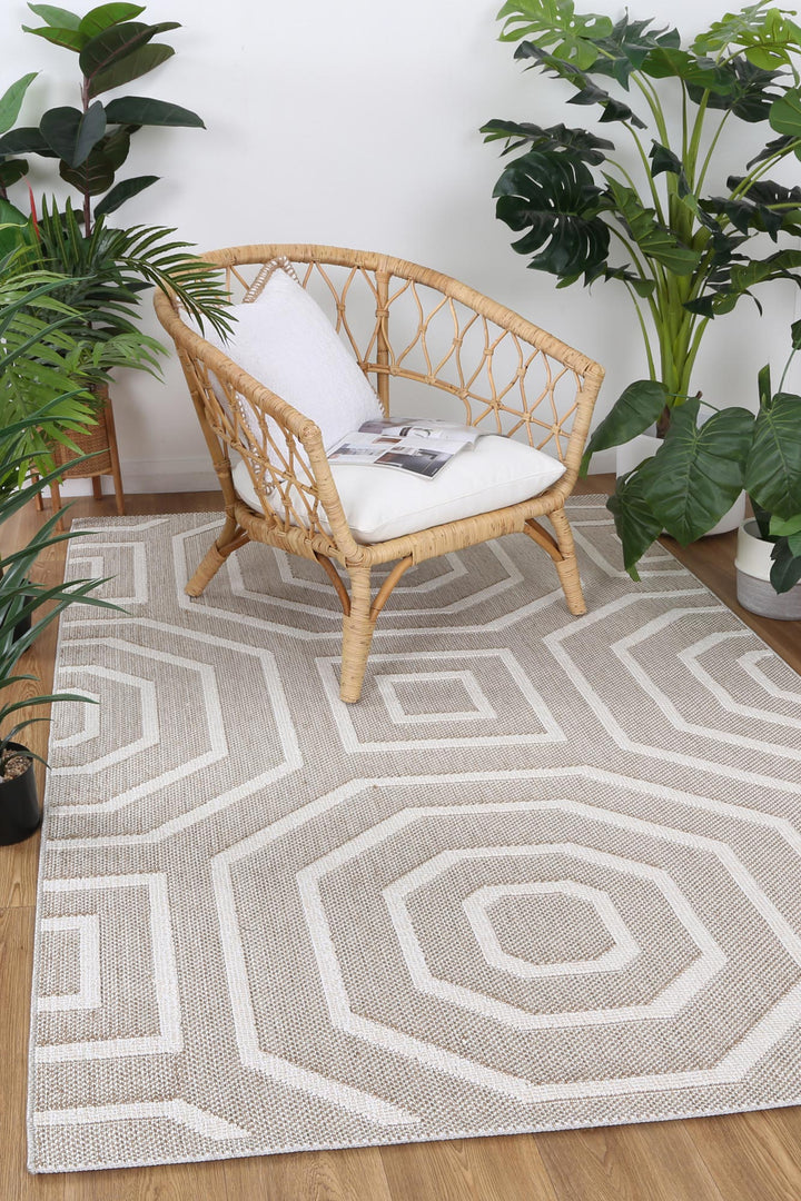 Vanuatu Lui Beige Geometric Flatweave Rug - 19