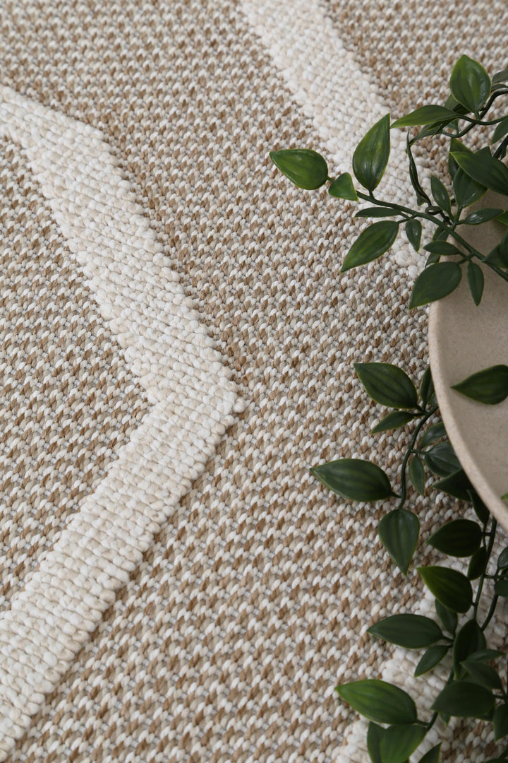Vanuatu Lui Beige Geometric Flatweave Rug - 19