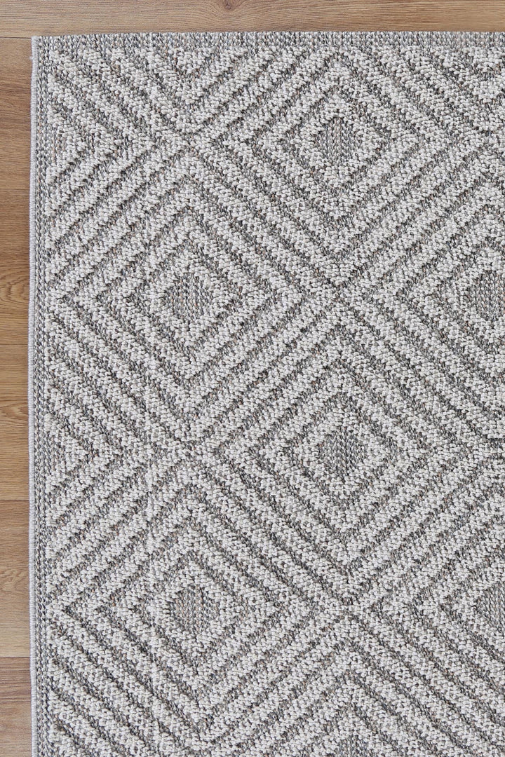Vanuatu Fugui Grey Geometric Flatweave Rug - 21
