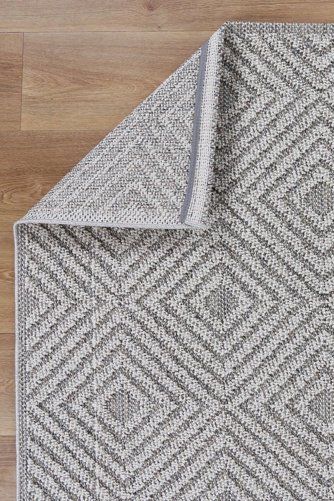 Vanuatu Fugui Grey Geometric Flatweave Rug - 21