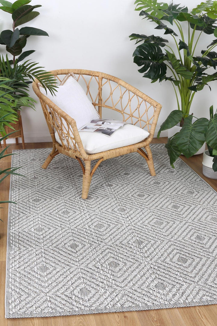 Vanuatu Fugui Grey Geometric Flatweave Rug - 21
