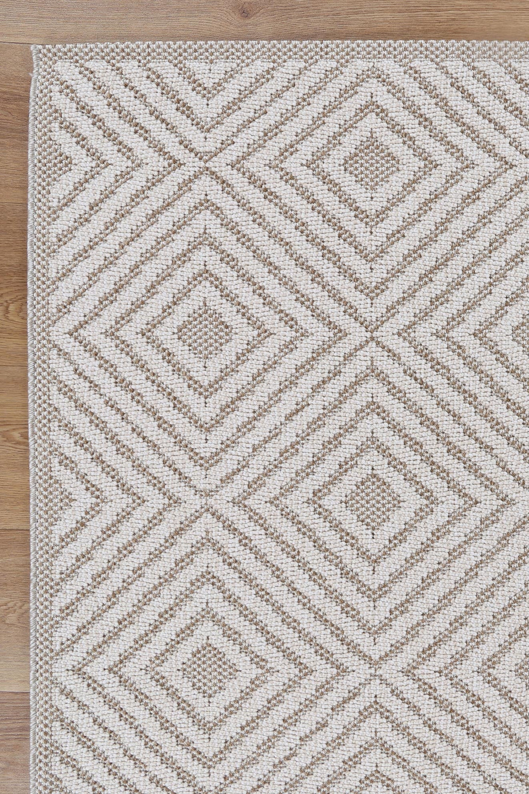Vanuatu Wickham Beige Geometric Flatweave Rug - 22