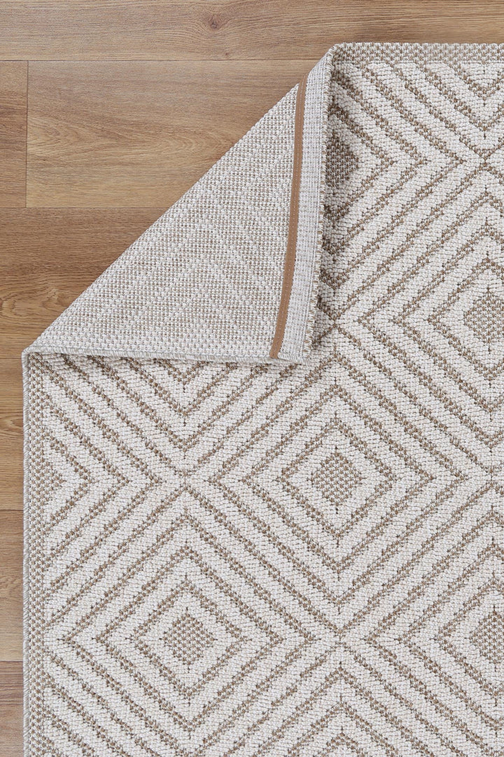 Vanuatu Wickham Beige Geometric Flatweave Rug - 22