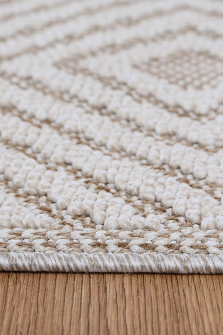 Vanuatu Wickham Beige Geometric Flatweave Rug - 22