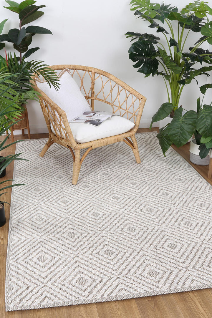 Vanuatu Wickham Beige Geometric Flatweave Rug - 22
