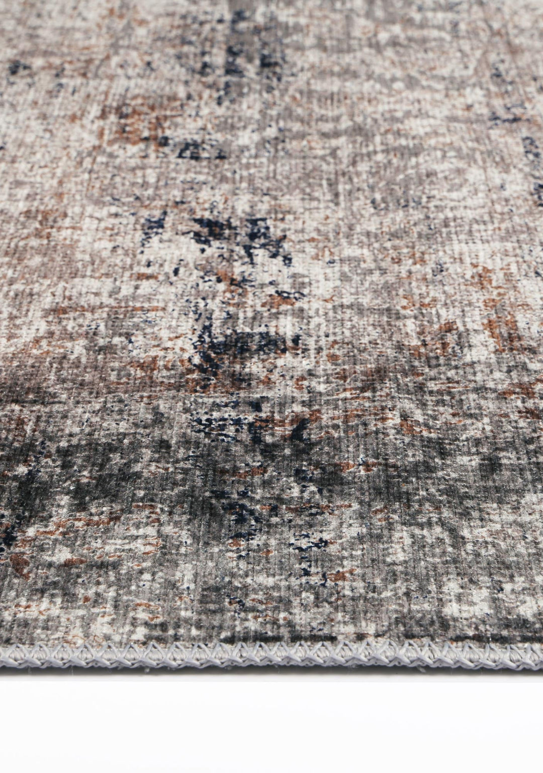 Vintage Crown Anne Echo Blue & Grey Distressed Vintage Rug
