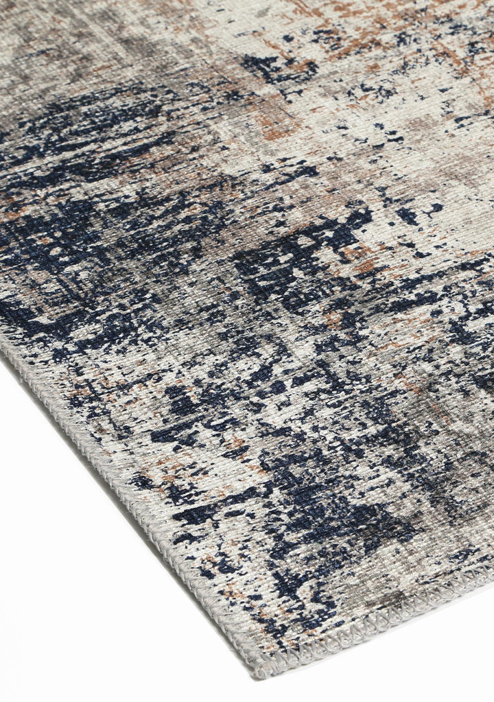 Vintage Crown Anne Echo Blue & Grey Distressed Vintage Rug