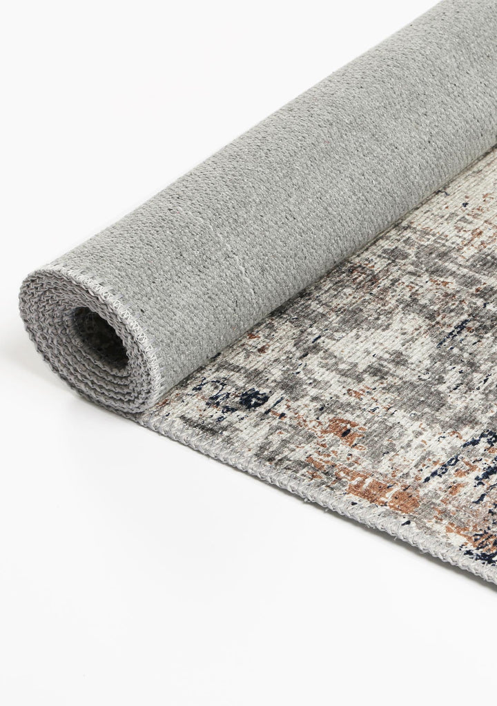 Vintage Crown Anne Echo Blue & Grey Distressed Vintage Rug