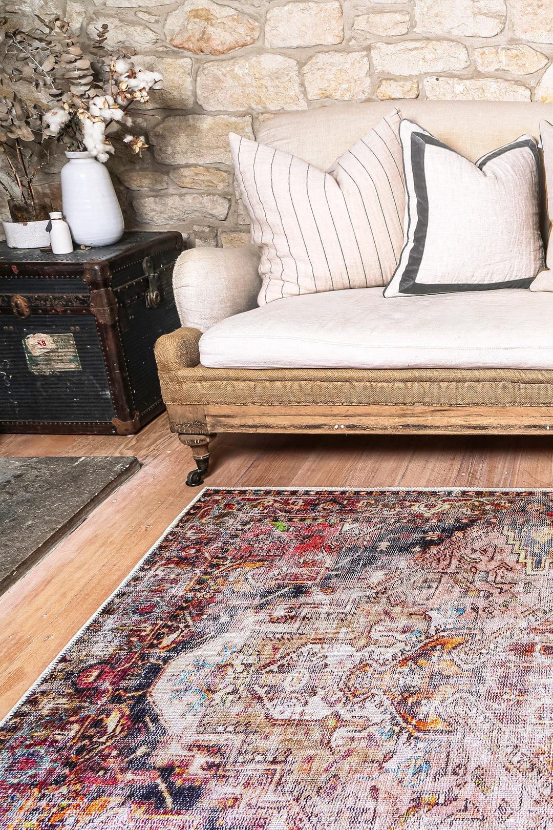 Vintage Crown Ernest Multi Distressed Vintage Rug (2379-01)